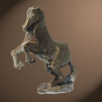 Sculpture intitulée "cheval cabré" par Jean Paul Constant, Œuvre d'art originale, Argile