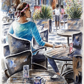 Peinture intitulée "Lâcher prise" par Jean-Paul Ramon, Œuvre d'art originale, Aquarelle