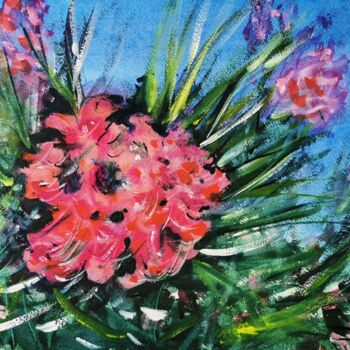 Schilderij getiteld ""Floraison provença…" door Jean-Pierre Missistrano, Origineel Kunstwerk, Aquarel