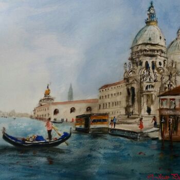 Painting titled "Santa Maria della S…" by Jean-Pierre Missistrano, Original Artwork, Watercolor