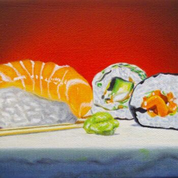 "Sushi" başlıklı Tablo Jean-Pierre Walter tarafından, Orijinal sanat, Petrol Ahşap Sedye çerçevesi üzerine monte edilmiş