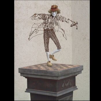 Sculptuur getiteld "voltaire - la diago…" door Jean-Yves Verne, Origineel Kunstwerk, Mixed Media