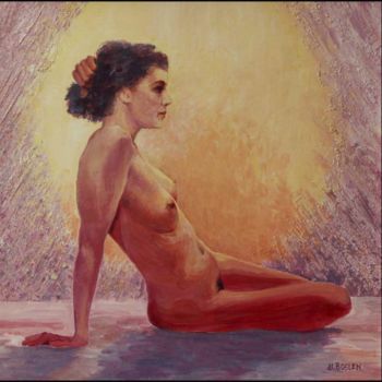 Картина под названием "Femme au soleil" - Jean Boelen, Подлинное произведение искусства