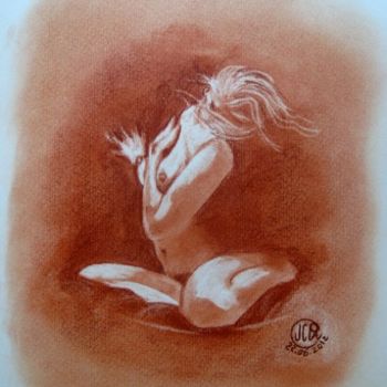 Drawing titled "Femme à genoux sur…" by Jc C-S ' Art, Original Artwork, Other