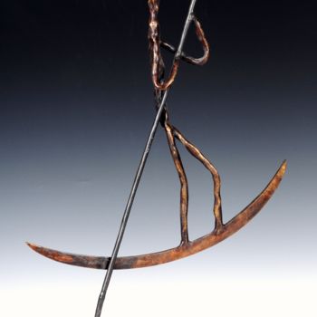Escultura titulada "le pirogier céleste" por Jean D'Hau, Obra de arte original, Bronce
