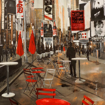 Pintura intitulada "les-chaises-rouge.j…" por Jean Fontan, Obras de arte originais