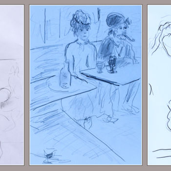 「After Degas (3)」というタイトルの描画 Jean Mirreによって, オリジナルのアートワーク, 鉛筆
