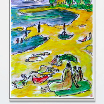 Peinture intitulée "BEACH" par Jean Mirre, Œuvre d'art originale, Huile