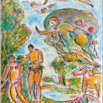 Pittura intitolato "ADAM AND EVE" da Jean Mirre, Opera d'arte originale, Olio