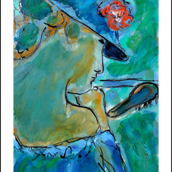 Pintura intitulada "Chapeau (d'après De…" por Jean Mirre, Obras de arte originais, Óleo