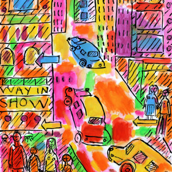 Pintura titulada "Street Show" por Jean Mirre, Obra de arte original, Oleo