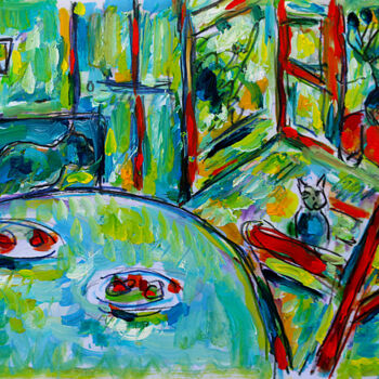 Malerei mit dem Titel "Dining-room Bonnard…" von Jean Mirre, Original-Kunstwerk, Bleistift