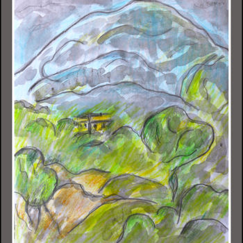Drawing titled ""Hommage à Cézanne"" by Jean Mirre, Original Artwork, Pencil