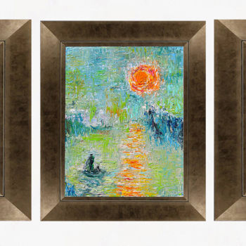 Peinture intitulée "Monet, 3 versions (…" par Jean Mirre, Œuvre d'art originale, Huile