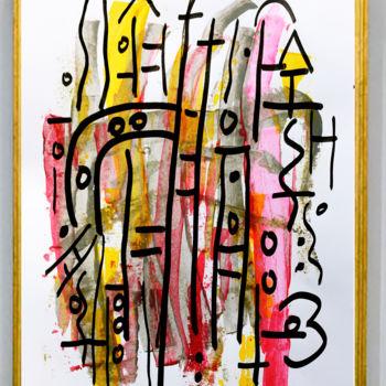 Картина под названием ""Pink Arrow"" - Jean Mirre, Подлинное произведение искусства, Акрил