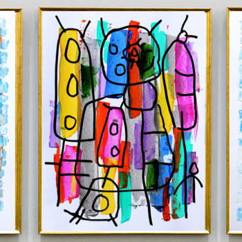 Painting titled "TRIPTYQUE GRIBOIS A…" by Jean Mirre, Original Artwork, Acrylic