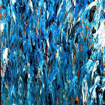 Peinture intitulée "CHANT de CASCADE" par Jeannette Allary, Œuvre d'art originale, Huile