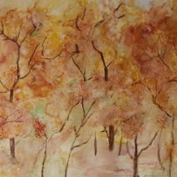 Peinture intitulée "AUTOMNE 2" par Jeannette Allary, Œuvre d'art originale, Aquarelle