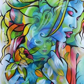 Painting titled "le monde est un thé…" by Jeannette Guichard-Bunel, Original Artwork