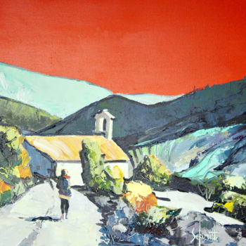 Peinture intitulée "LA CHAPELLE DE VERG…" par Jean-Paul Schmitt, Œuvre d'art originale, Acrylique