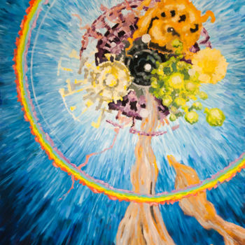 Painting titled "Cosmic Spring" by Jakub Jecminek, Original Artwork, Oil