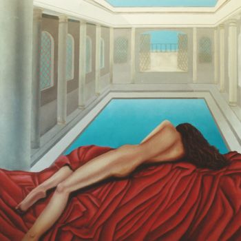 Pittura intitolato "Swimming pool" da Jeden, Opera d'arte originale, Olio