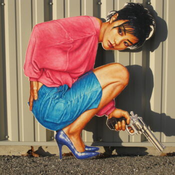 Ζωγραφική με τίτλο "Chun Gah's Revenge" από Jeff Cornish, Αυθεντικά έργα τέχνης, Λάδι Τοποθετήθηκε στο Ξύλινο πάνελ
