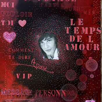 Collages intitulée "Françoise Hardy" par Jeffos, Œuvre d'art originale, Collages