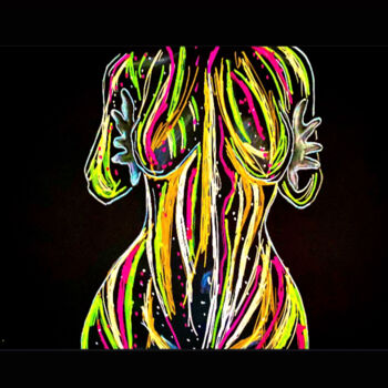 Dibujo titulada "Body painting" por Jennifer Jane, Obra de arte original, Acrílico
