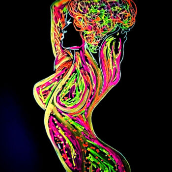 Pintura intitulada "Body painting 5" por Jennifer Jane, Obras de arte originais, Acrílico