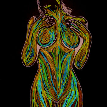 Pintura intitulada "Bodypainting2" por Jennifer Jane, Obras de arte originais, Acrílico
