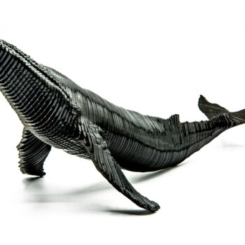 Sculpture titled "Humpblack Whale" by Jerhus, Original Artwork, Plastic