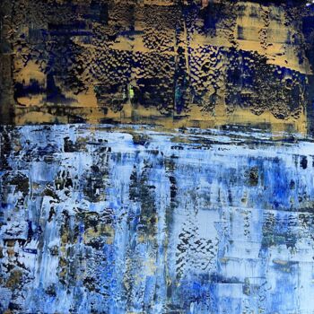 Malerei mit dem Titel "Golden blue" von Jerod., Original-Kunstwerk, Acryl Auf Keilrahmen aus Holz montiert
