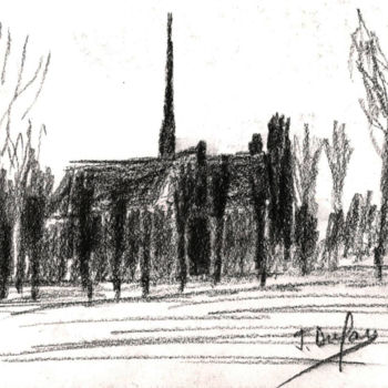 Dessin intitulée "amiens-cathedrale-p…" par Jérôme Dufay, Œuvre d'art originale, Crayon