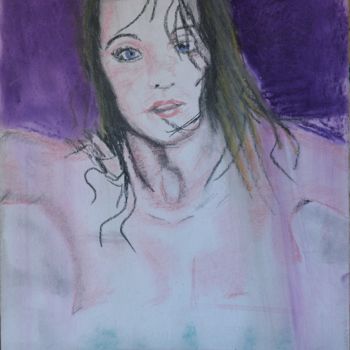 Painting titled "babette-au-bain-dsc…" by Jérôme Dufay, Original Artwork, Pastel