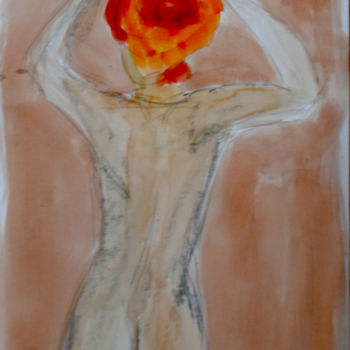 Malerei mit dem Titel "2017-03-20-nu-au-tu…" von Jérôme Dufay, Original-Kunstwerk, Aquarell