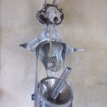 Sculptuur getiteld "Lubric rabbit" door Jérôme Danikowski, Origineel Kunstwerk, Metalen