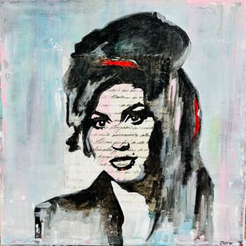 Pittura intitolato "Amy winehouse" da Jerónimo Diaz, Opera d'arte originale, Acrilico Montato su Telaio per barella in legno