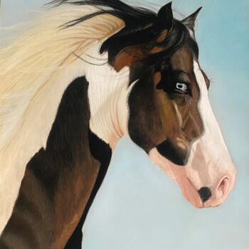 Dessin intitulée "Paint Horse" par Jess.C.Art, Œuvre d'art originale, Pastel Monté sur Verre