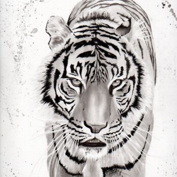 Painting titled "Tiger Tiger" by Jessica Altera, Original Artwork, Ink