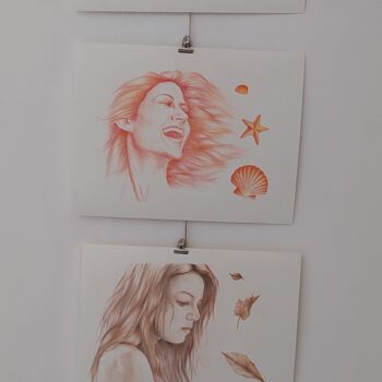 Painting titled "Four seasons" by Jessica Altera, Original Artwork, Conté