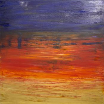 Pittura intitolato "Un atardecer en el…" da Jessica Zavala, Opera d'arte originale, Olio