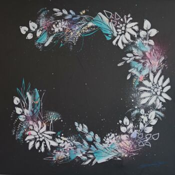 绘画 标题为“Couronne de fleurs…” 由Jessie Vasseur, 原创艺术品, 丙烯