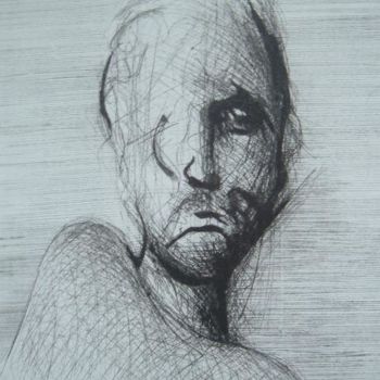Картина под названием "portret" - Jeton Rexhepi, Подлинное произведение искусства, Масло