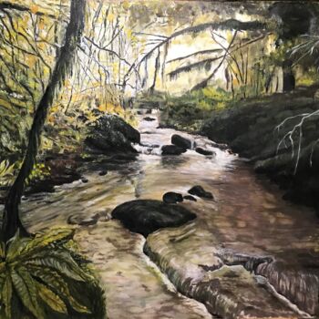 Pintura titulada "Dans le ruisseau du…" por Jean-Francois Jehl, Obra de arte original, Oleo