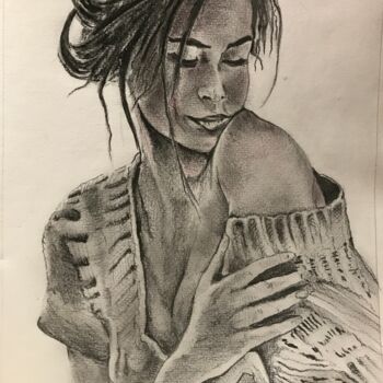 Drawing titled "je suis douce" by Jean-Francois Jehl, Original Artwork, Pencil