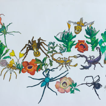Malerei mit dem Titel "生态" von Jianxing Li, Original-Kunstwerk, Aquarell Auf Plexiglas montiert