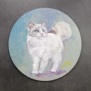 Malerei mit dem Titel "猫咪" von Jianxing Li, Original-Kunstwerk, Acryl