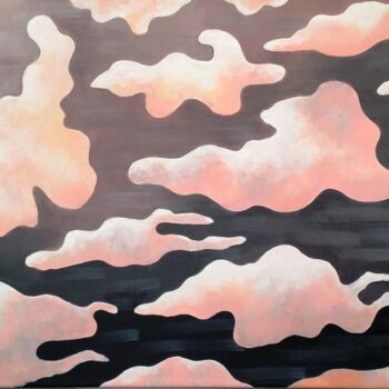 Malarstwo zatytułowany „La course des nuages” autorstwa Jocelyne Deschamps-Kus, Oryginalna praca, Akryl