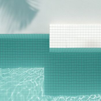 Digitale Kunst mit dem Titel "Pool 52, 2024" von Jil Anders, Original-Kunstwerk, KI-generiertes Bild Auf Andere starre Platt…